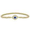 Gold Evil Eye Protection Bracelet - Stretchy Good Luck Stacking Bracelet for Women