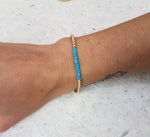 14Kt Gold Filled Semi Precious Beaded Bracelet - Stretch Stack for Ladies Gemstone Jewelry