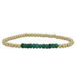 14Kt Gold Filled Semi Precious Beaded Bracelet - Stretch Stack for Ladies Gemstone Jewelry