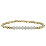 14Kt Gold Filled Semi Precious Beaded Bracelet - Stretch Stack for Ladies Gemstone Jewelry