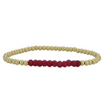 14Kt Gold Filled Semi Precious Beaded Bracelet - Stretch Stack for Ladies Gemstone Jewelry