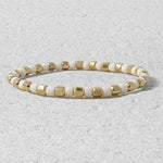 14kt Gold Filled Stacking Bracelet with Faceted and Colorful Beads - Stretch Layering Bracelet