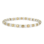14kt Gold Filled Stacking Bracelet with Faceted and Colorful Beads - Stretch Layering Bracelet