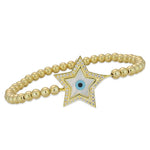 Gold Filled Beaded Star Bracelet, Isabella Celini, Gold Filled Beads, Stretch Stacking Bracelet, Boho Chic, Gift for Women