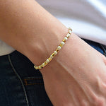14kt Gold Filled Stacking Bracelet with Faceted and Colorful Beads - Stretch Layering Bracelet
