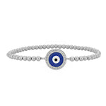 Gold Filled Beaded Round Evil Eye Bracelet, Isabella Celini, Gold Filled Beads, Stretch Stacking Bracelet, Boho Chic, Gift for Women