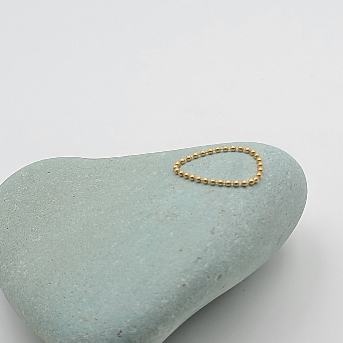 14k Gold Filled Stacking BEAD CHAIN RING, Dainty Gold Ball Chain & Minimalist Style Ladies Ring