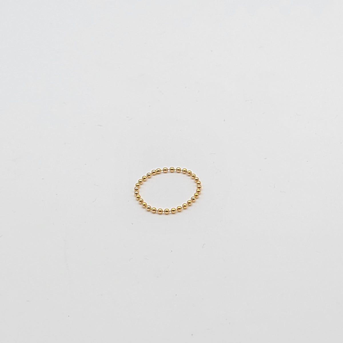 14k Gold Filled Stacking BEAD CHAIN RING, Dainty Gold Ball Chain & Minimalist Style Ladies Ring