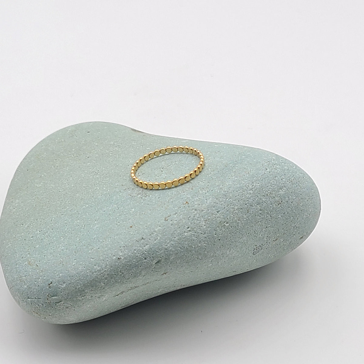 FLAT BEADED 14k Gold Filled RING, Minimalist Style Stack Bead Every Day Stylish Ring for Ladies