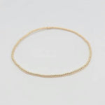 14K Gold Filled Beaded Anklet - 2 mm Beads Stretch Cord Tarnish-Free Waterproof Jewelry for Women