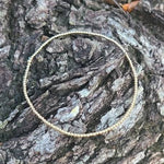 14K Gold Filled Beaded Anklet - 2 mm Beads Stretch Cord Tarnish-Free Waterproof Jewelry for Women