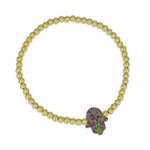 Gold Filled Beaded Opal Hamsa Bracelet, Hand Bracelet, Isabella Celini, Gold Filled Beads, Stretch Stacking Bracelet, Protection Bracelet