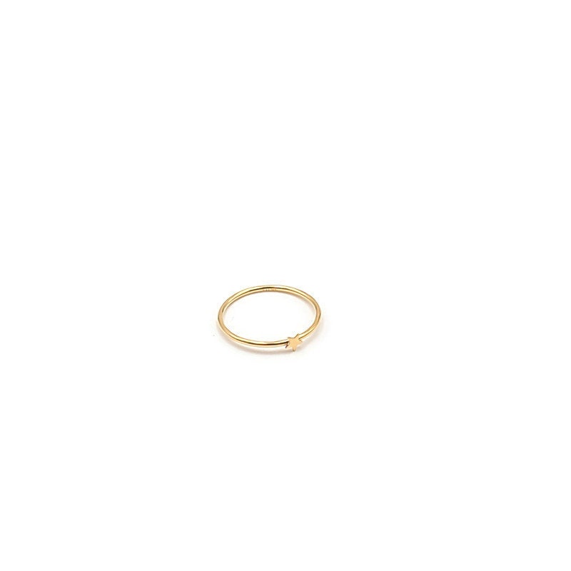 14k Gold Filled CELESTIAL STAR RING, Minimalist Style Thin Band Simple Stackable Ring Jewelry