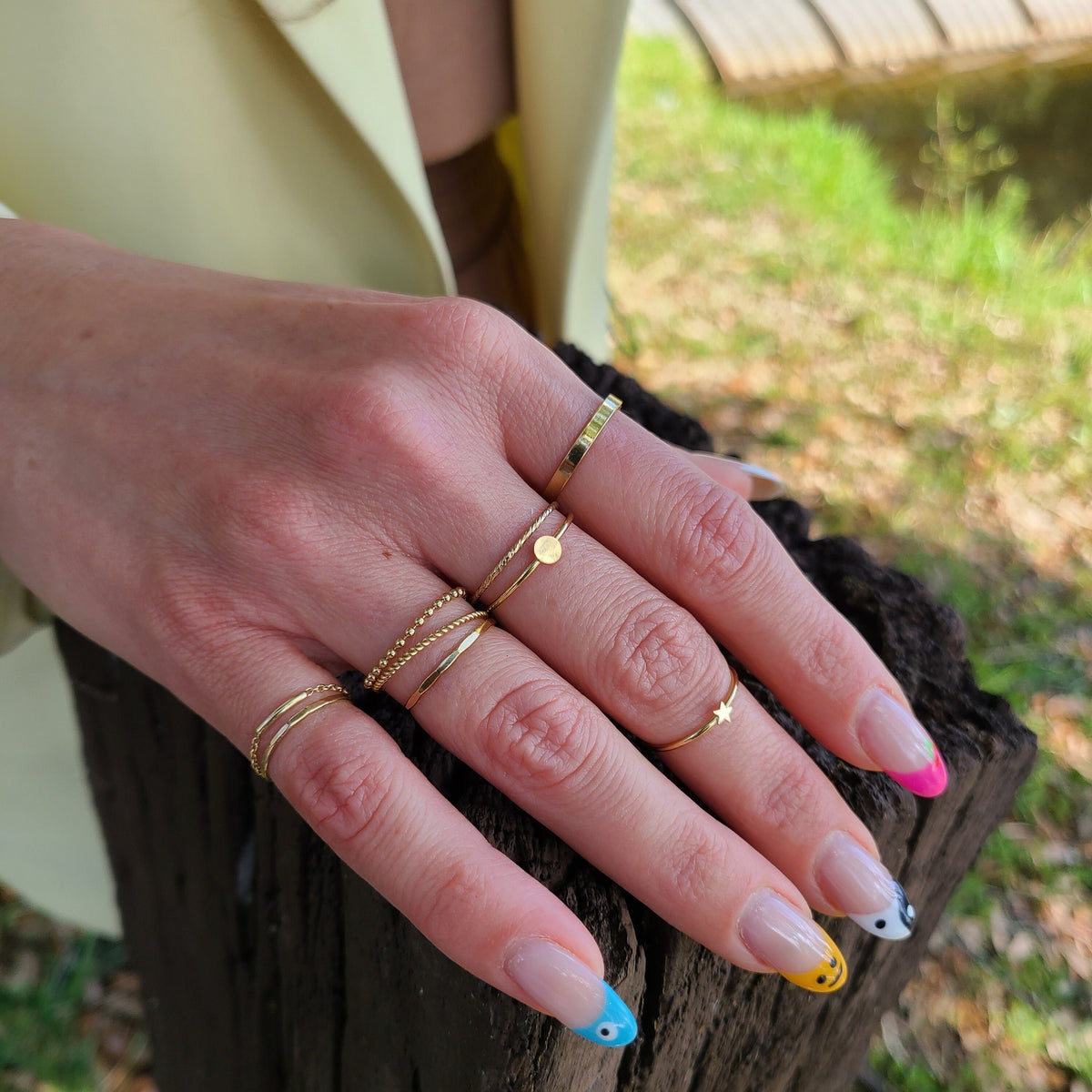 Dainty 14k Gold Filled Twisted Ring, Minimalist Stacking Ring