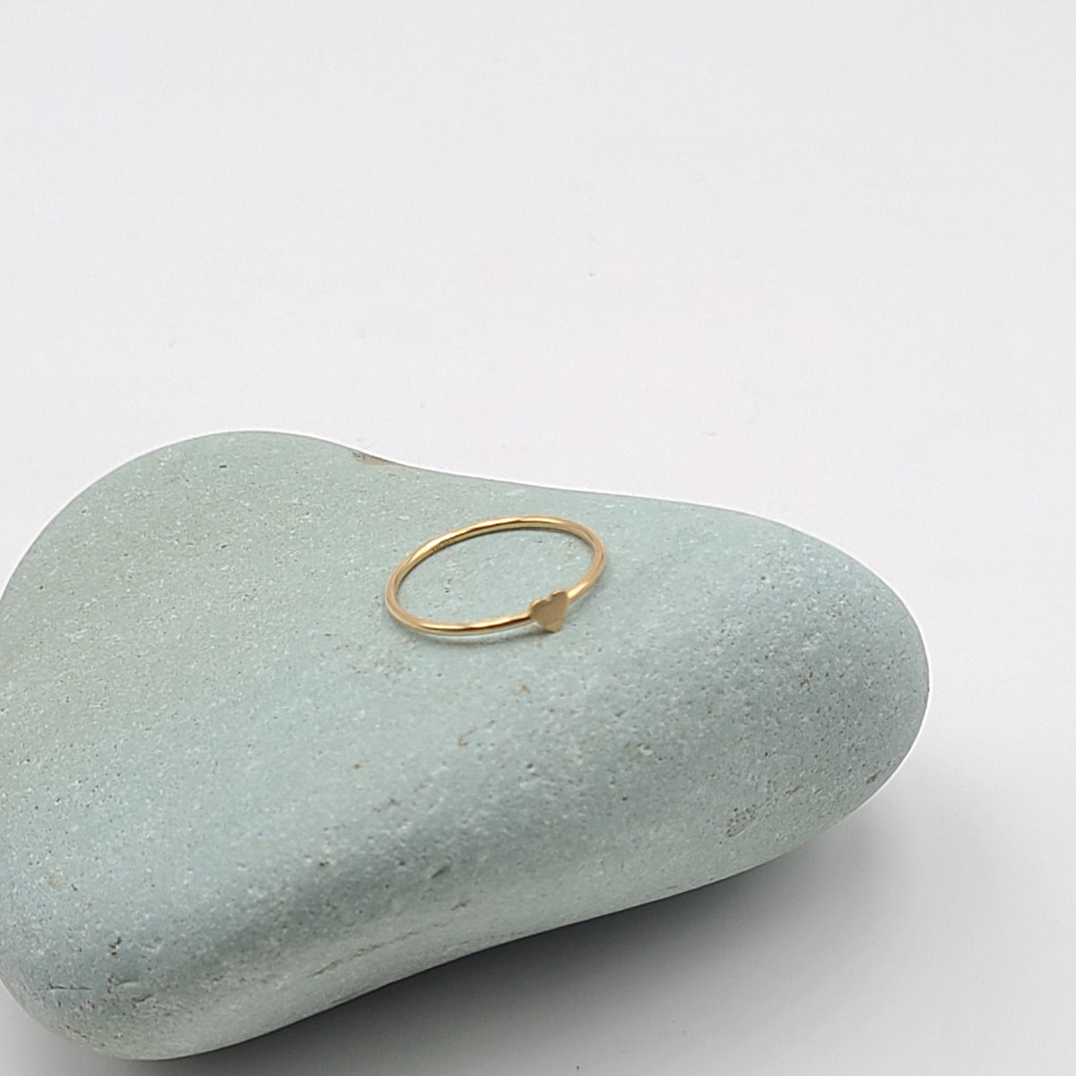Dainty 14k Gold Filled Heart Ring, Minimalist Band