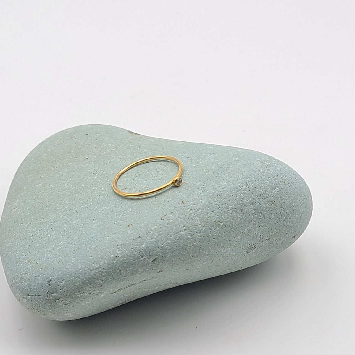 14k Gold Filled DAINTY ZIRCON RING, Minimal Cubic Zirconia Cz Gemstone Delicate Stacking Ring for Ladies