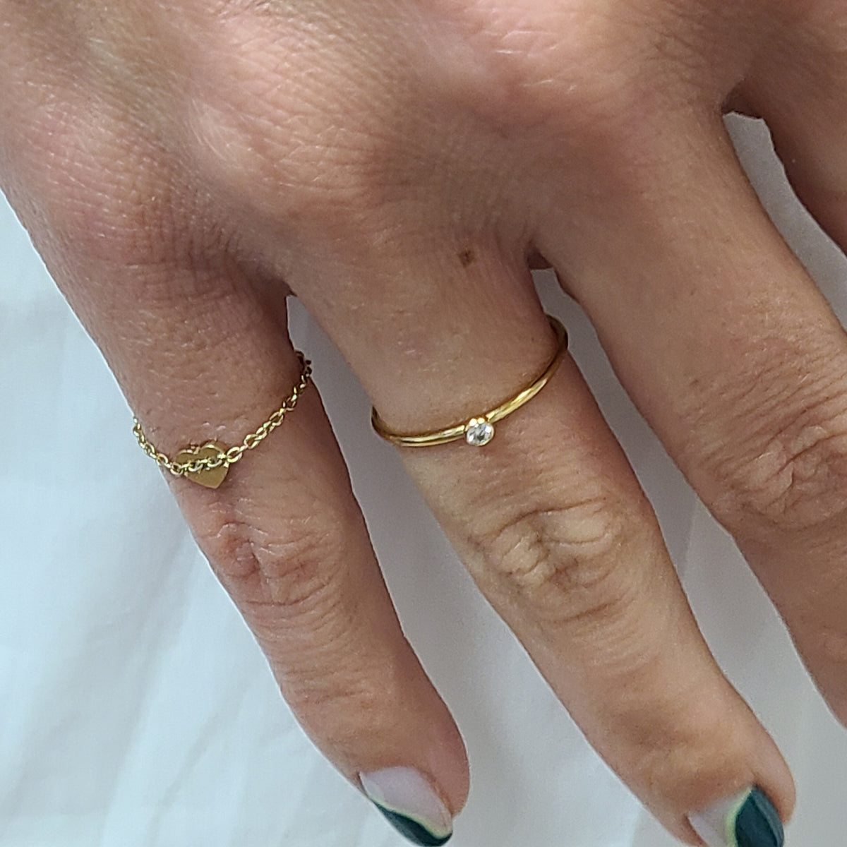 14k Gold Filled DAINTY ZIRCON RING, Minimal Cubic Zirconia Cz Gemstone Delicate Stacking Ring for Ladies