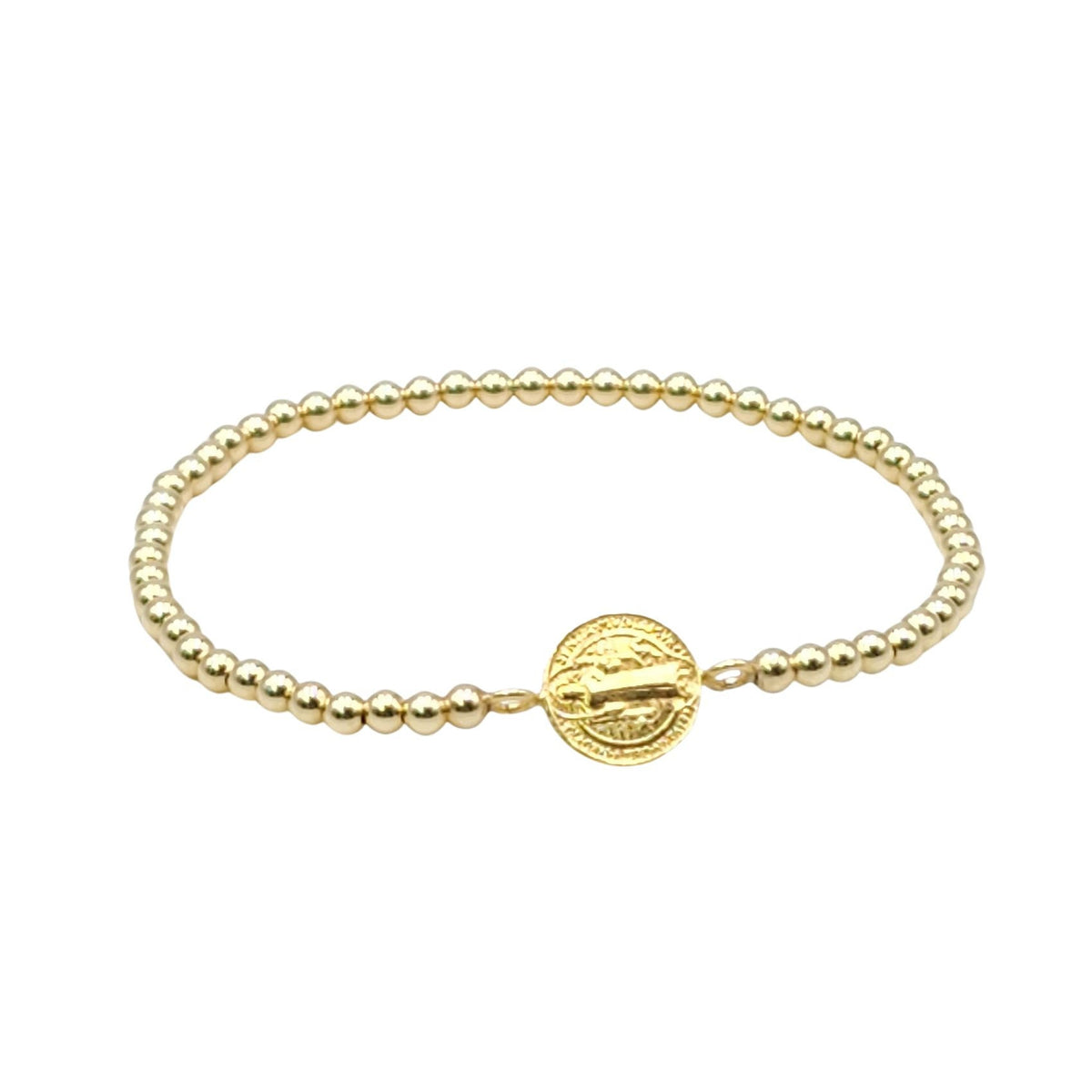 Gold Filled Protection Bracelet - Delicate Christian Stretch Stack - Womens Jewelry
