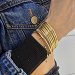Set Of 7 Bangles- Durable Gold Plated Stackable Bangle Bracelets Perfect For Women And Bridesmaid Gift