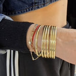 Set Of 7 Bangles- Durable Gold Plated Stackable Bangle Bracelets Perfect For Women And Bridesmaid Gift