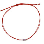 Red String Cord Bracelet with 14kt Solid Gold Sapphire Pendant