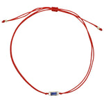 Red String Cord Bracelet with 14kt Solid Gold Sapphire Pendant