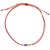 Red String Cord Bracelet with 14kt Solid Gold Sapphire  Pendant