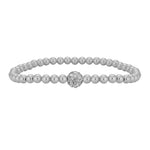 Gold Filled Bracelet – Cubic Zirconia Pave Ball, Stretchy Boho Chic