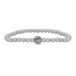 Gold Filled Bracelet – Cubic Zirconia Pave Ball, Stretchy Boho Chic