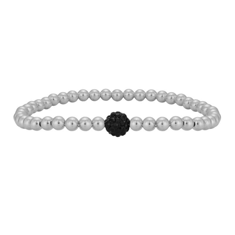 Gold Filled Bracelet – Cubic Zirconia Pave Ball, Stretchy Boho Chic