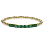 Gold Filled Cubic Zirconia Stacking Bracelet - Various Color Options Available - Pave Bar Design