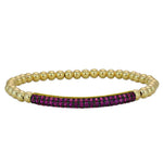 Gold Filled Cubic Zirconia Stacking Bracelet - Various Color Options Available - Pave Bar Design