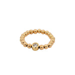 14kt Gold Filled Stacking Ring - Tarnish-Free Woman's Jewelry with 3mm Gold Filled Beads - Stretch for Perfect Fit