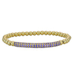 Gold Filled Cubic Zirconia Stacking Bracelet - Various Color Options Available - Pave Bar Design