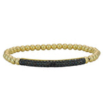 Gold Filled Cubic Zirconia Stacking Bracelet - Various Color Options Available - Pave Bar Design