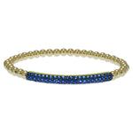Gold Filled Cubic Zirconia Stacking Bracelet - Various Color Options Available - Pave Bar Design