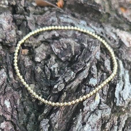 14K Gold Filled 3 mm Beaded Anklet for Women - Tarnish-Free  Waterproof Jewelry