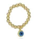 14kt Gold Filled Stretch Ring - Tarnish Free - 3mm - Evil Eye Design Charm Ring