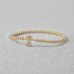 Dainty Girl Pendant Bracelet - Stretch Stackable Beads in 14kt Gold Filled by Isabella Celini