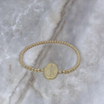 Gold Filled Miraculous Medal Bracelet - Delicate Beads, Adjustable