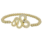 Gold Filled Snake Bracelet - Stretch Beaded Stacking Bracelet for Women