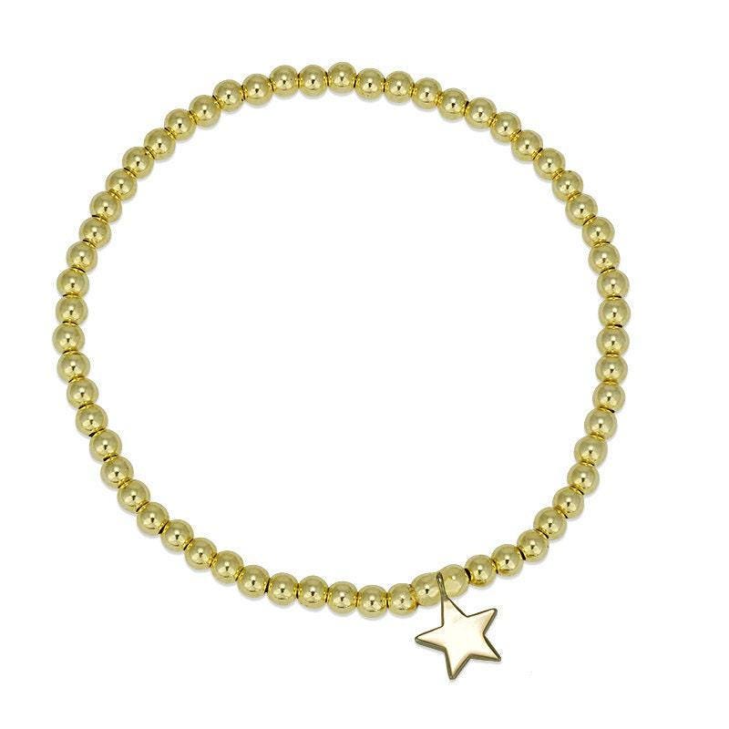 Star Charm Bracelet: Gold Filled Beads - Stackable Everyday Jewelry