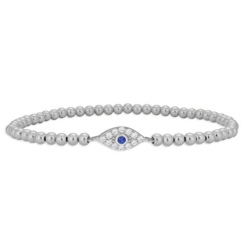 14kt Gold Filled Evil Eye Bracelet - Dainty Protection Stacking Bracelet Tarnish-Free for Women