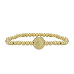 Elegant St Benedict Gold Filled Bracelet - Religious Charm Stretch Wrist Bracelet by Isabella Celini