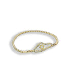 Jewish Bracelet with Gold Filled Beads and Israel Map Charm - Star of David Bracelet for Women