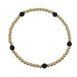 14kt Gold Filled CZ Ball Bracelet - Stretch Gold Beaded Womens Jewelry - Tarnish Free