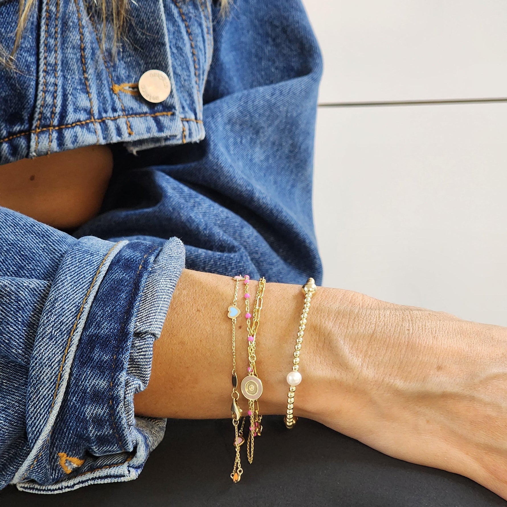 Freshwater Pearl Bracelet: 14kt Gold Filled Stretch Beads (Multiple Sizes)