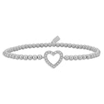 Gold Filled Heart Bracelet with Cubic Zirconia - Stretch Stacking Bracelet by Isabella Celini