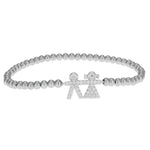 Boy and Girl Pendant Gold Filled Stretch Bracelet - Tarnish-Free Stacking for Women