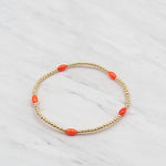 Coral Beaded Bracelet: Gold Filled Stackable Style (Adjustable)
